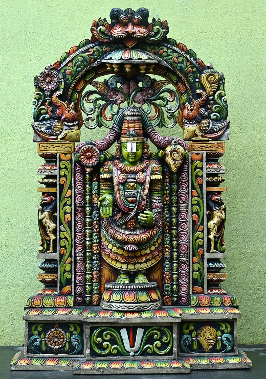 lord venkateswara wooden statue