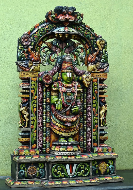 lord venkateswara wooden statue (1)