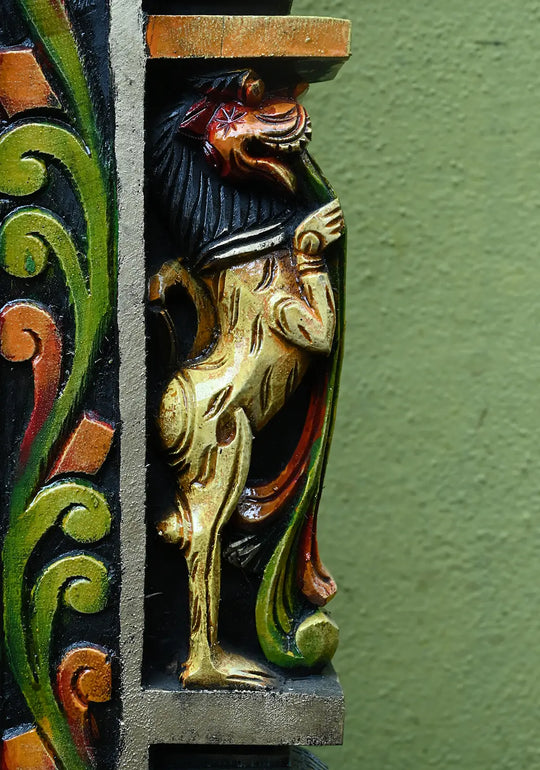 Wooden Statue of Lord Venkateswara, Finished in Vivid Colors 44.5"