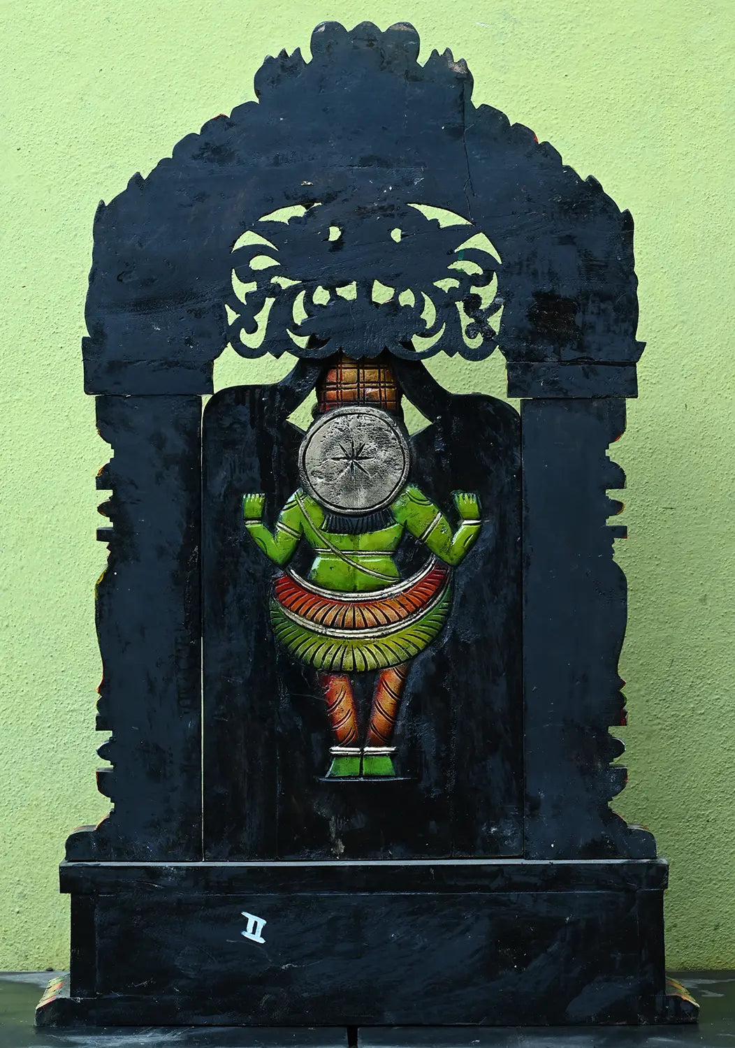 Wooden Statue of Lord Venkateswara, Finished in Vivid Colors 44.5"