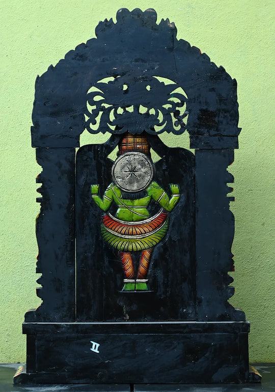 Wooden Statue of Lord Venkateswara, Finished in Vivid Colors 44.5"