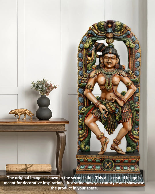 Tall Apsara Devi in a Dancing Pose, Playing the Jalra