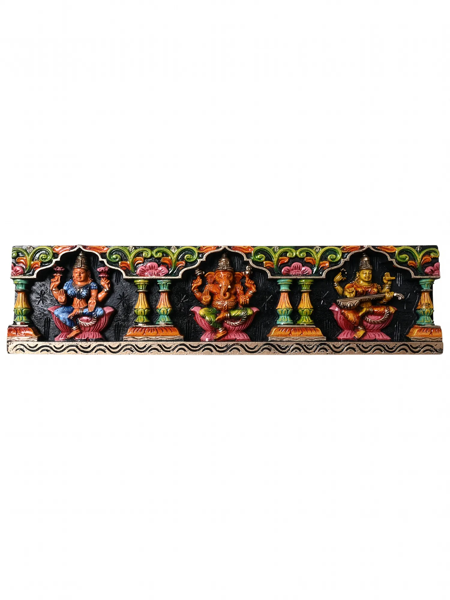 DIVINE CROSS タマちゃん すずりん TOP8箔 2枚セット Wooden Lakshmi–Ganesha–Saraswati Divine Trio Panel – Sengottuvel