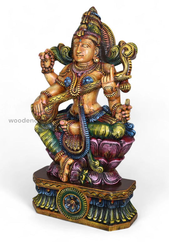 Abundance of Wealth Goddess Saraswathi Sculpture WC3893 (4)