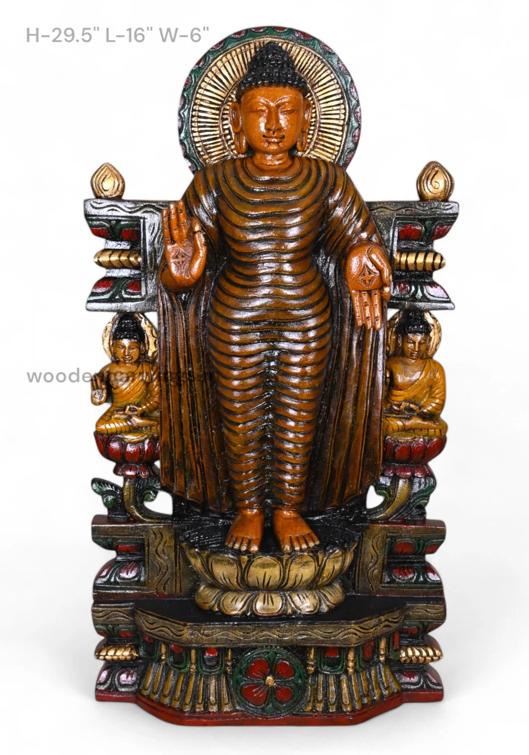 Lord Buddha  Multicoloured Wooden