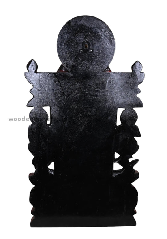 Lord Buddha  Multicoloured Wooden Sculpture 29.5"