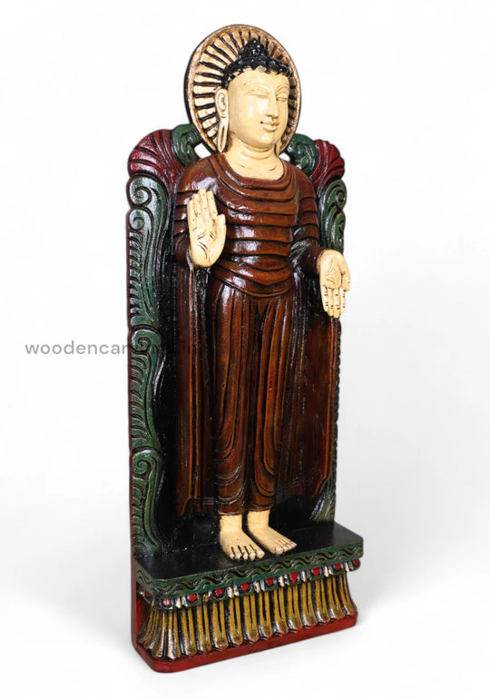 Standing Buddhad Vaagai Wood Wall Mount 24"