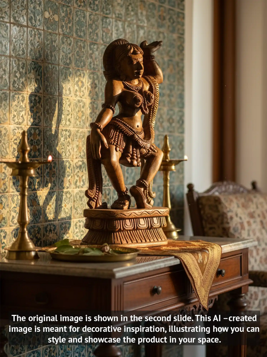 wooden goddess dancing apsara
