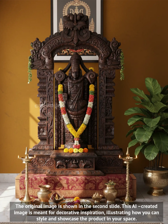 Wooden Balaji Sculpture