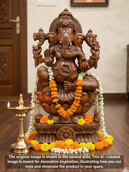 Wooden statue of Lord Ganesha