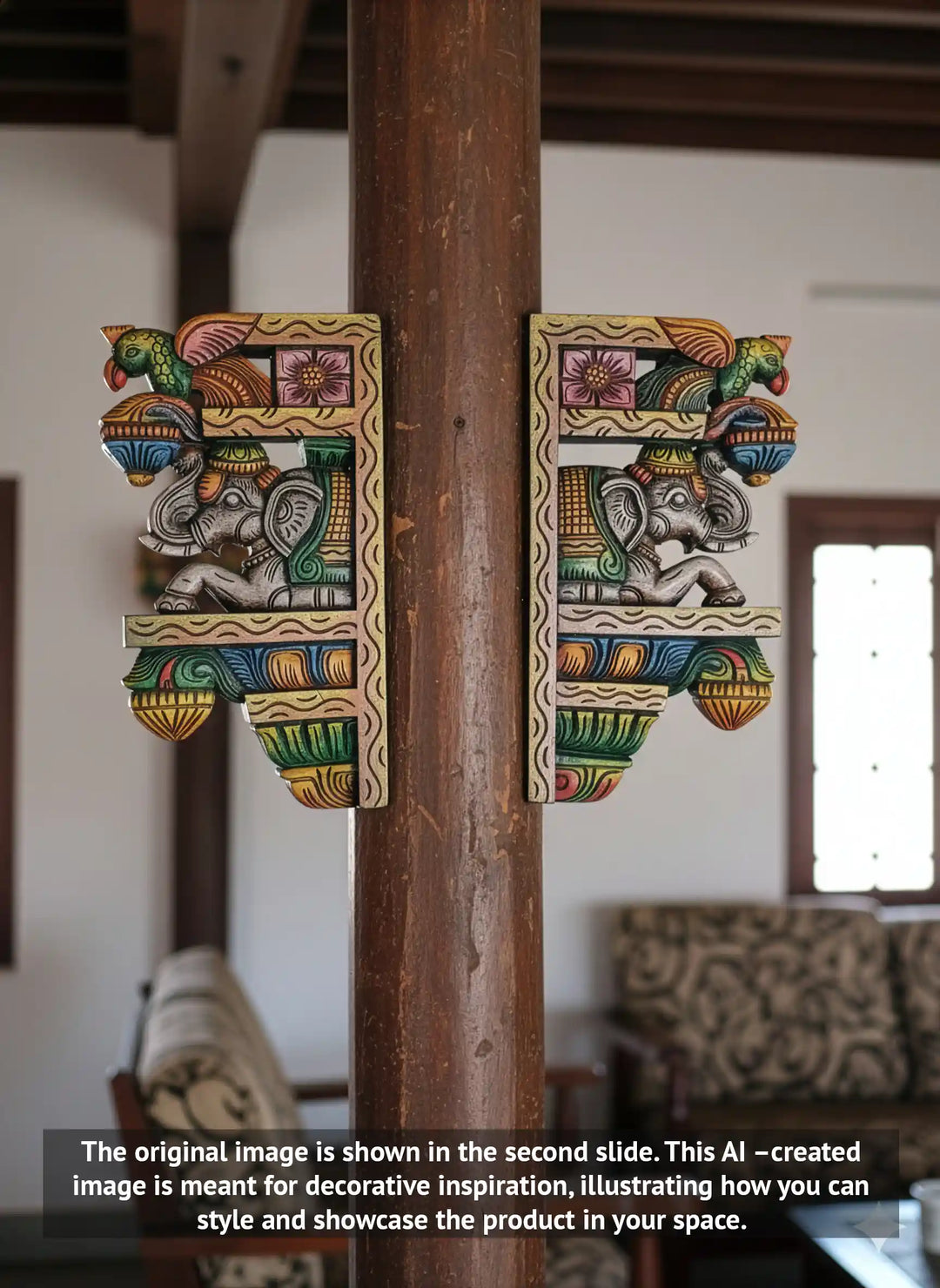15" wooden elephant bracket