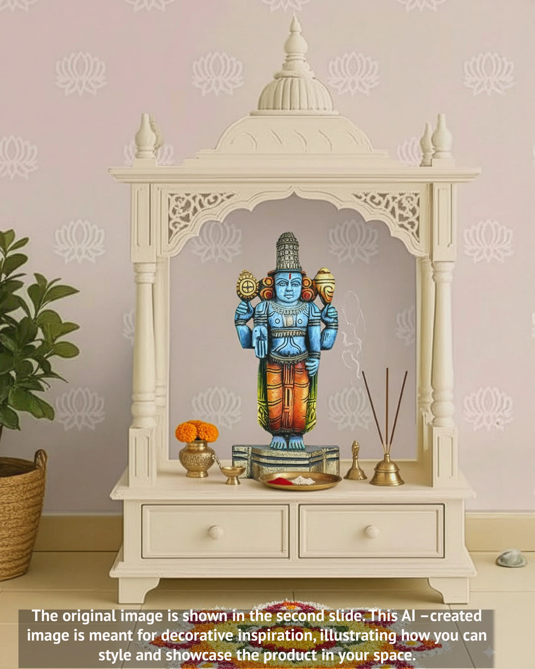 Maha Vishnu wooden Wall Hanging - 12"
