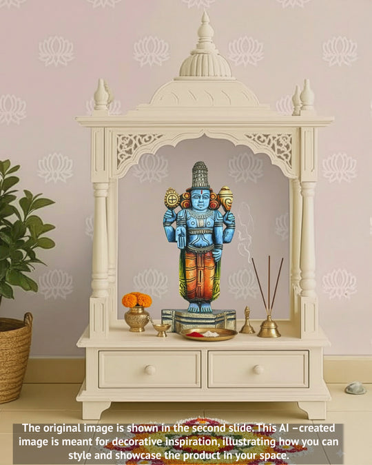 Maha Vishnu wooden Wall Hanging - 12"