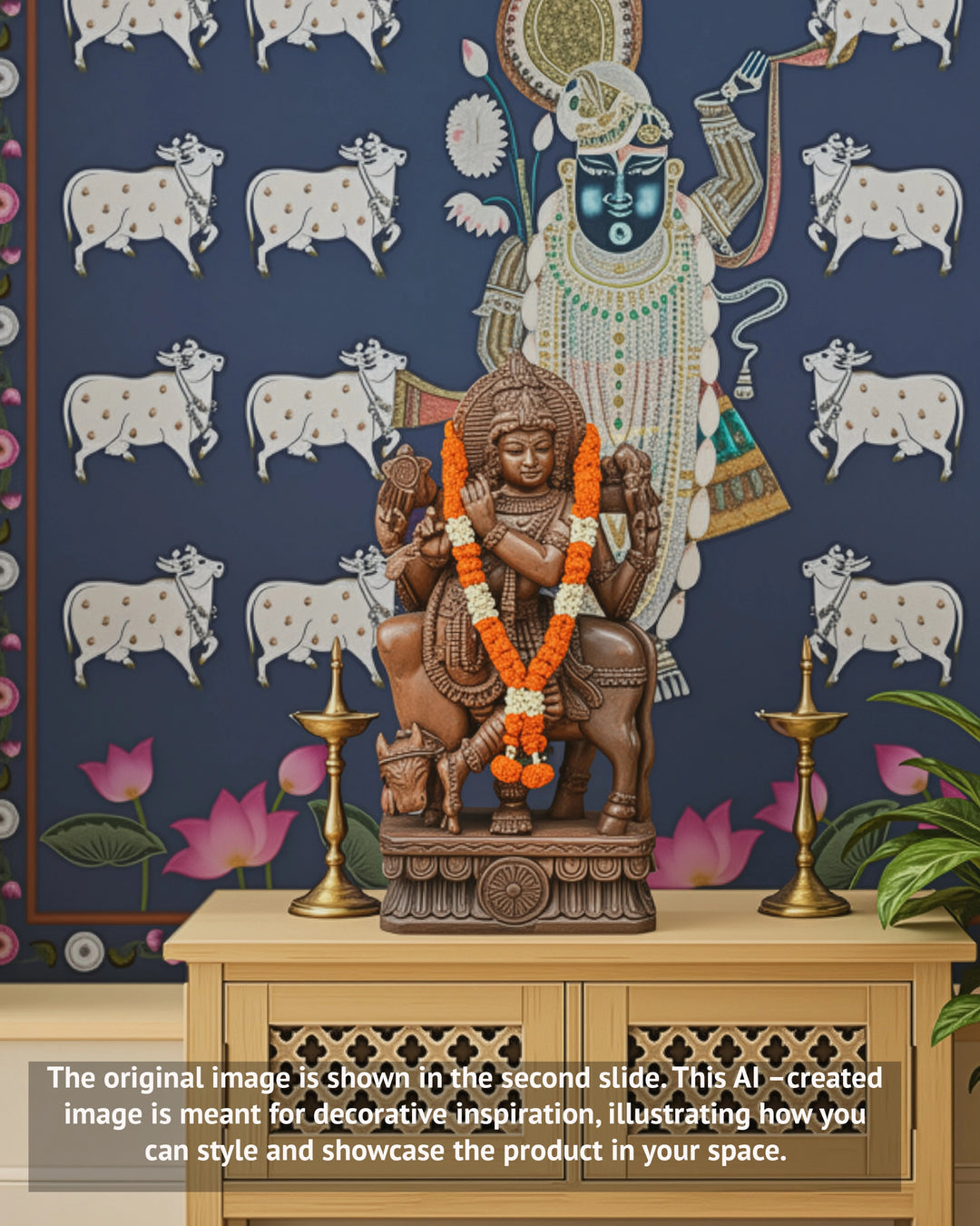 Fluting Shri Gopal Krishna Standing  Wooden Home Decor Sculpture 36"