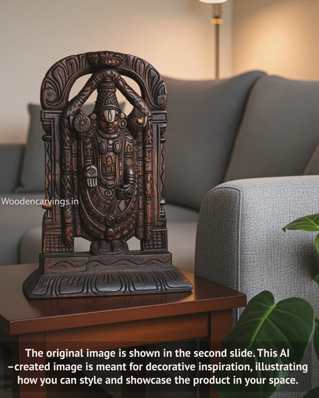 Wooden Lord Balaji Statue with Elementary Design 15
