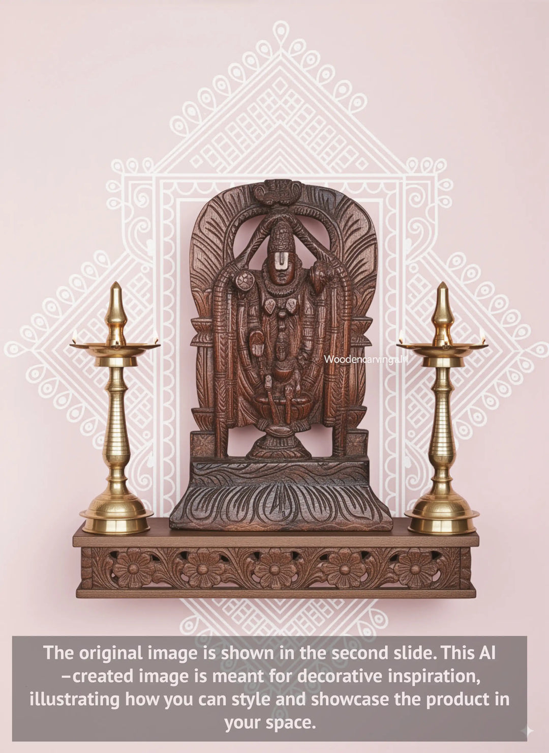 Wooden Tirupathi Balaji wall  15"