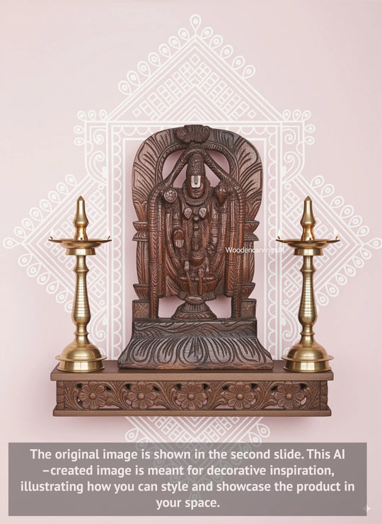 Wooden Tirupathi Balaji wall  15"