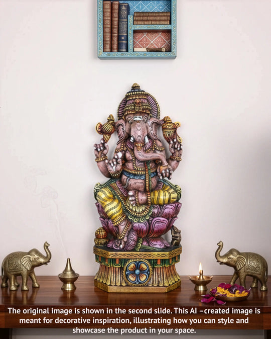 Maha Ganapthy Wooden statue
