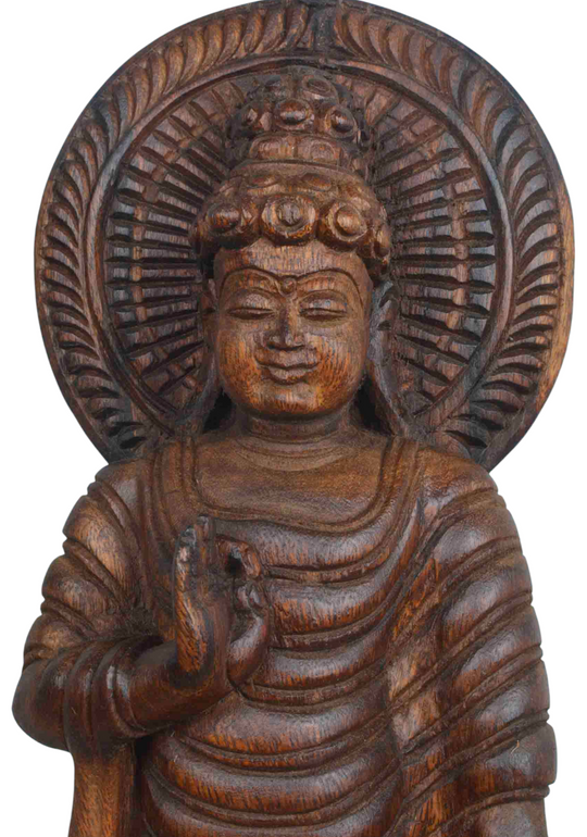 lord buddha wooden  statue