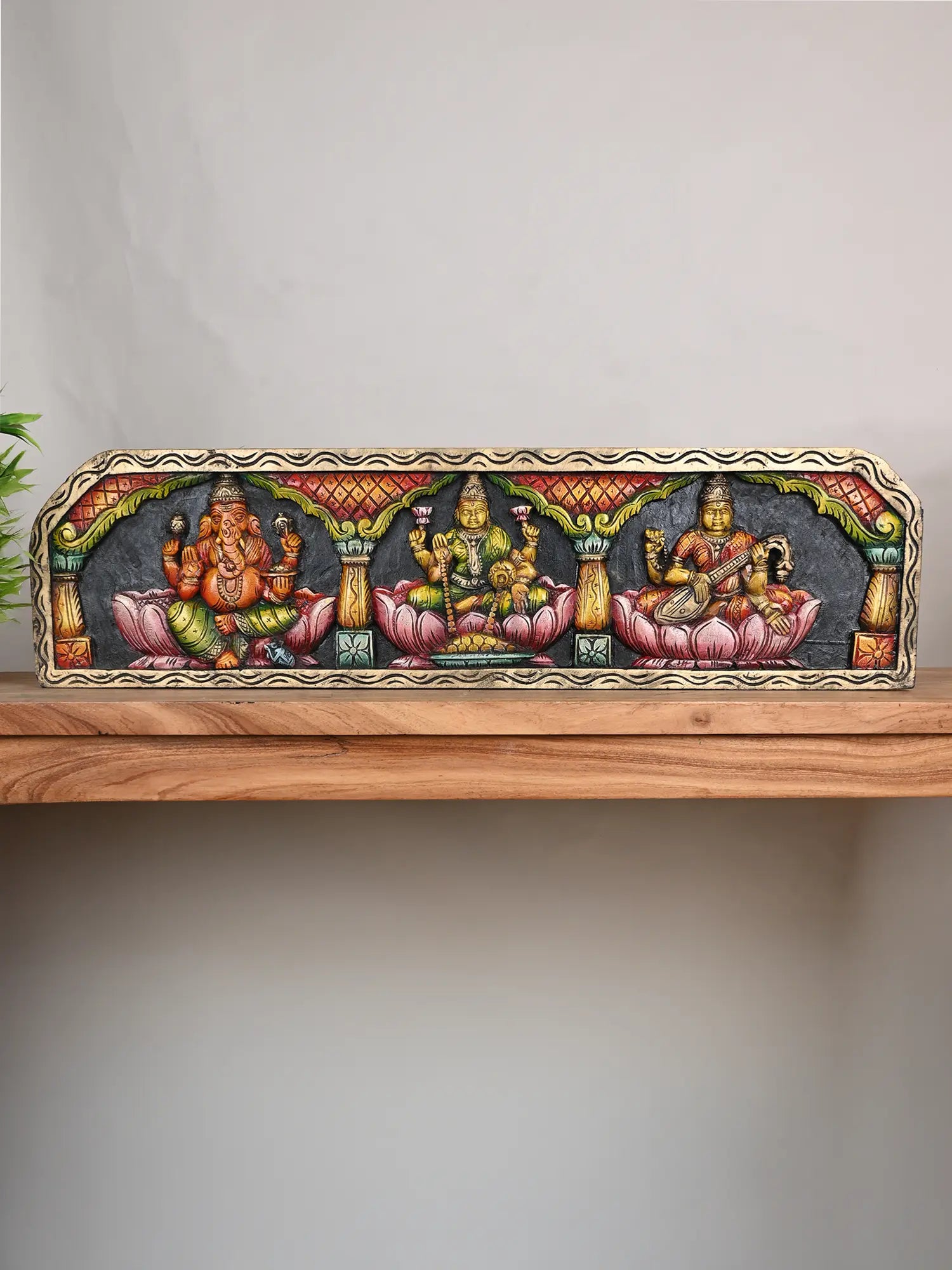 大勝堂 銀製 照雲刻 富士図 内唐木 銀箱 総重量 1500g Temple Look MahaLakshmi, Ganesh, Saraswathi Horizontal Panel 36