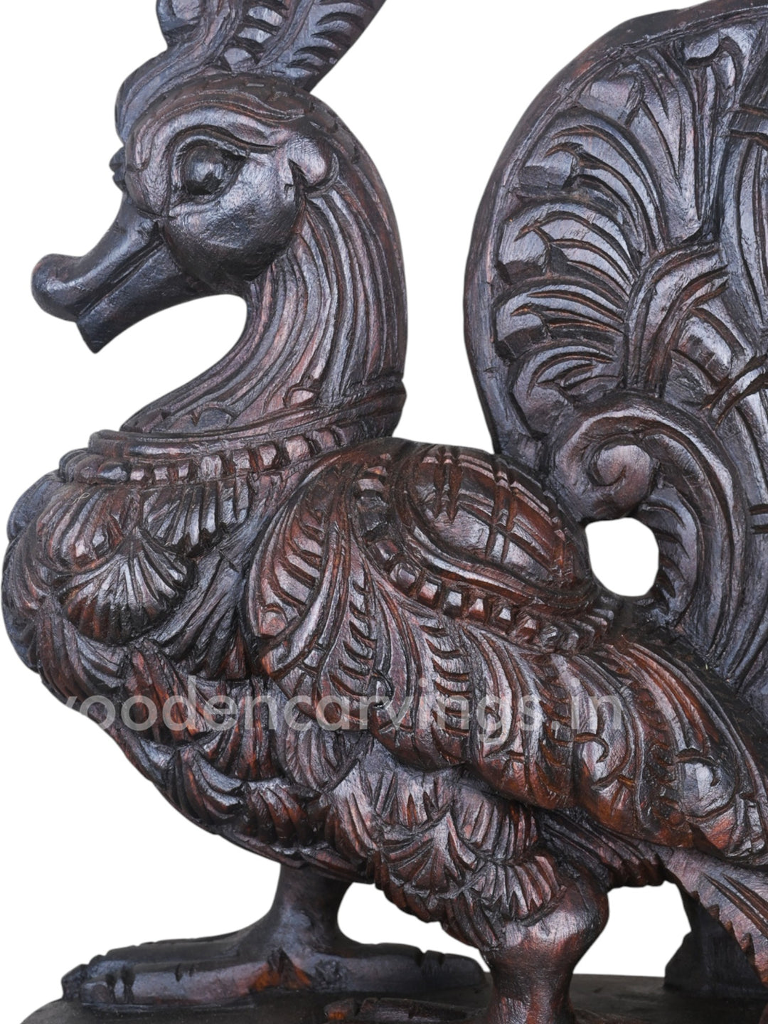 Standing Hamsa Bird Dark Brown Finishing Sculpture 19"