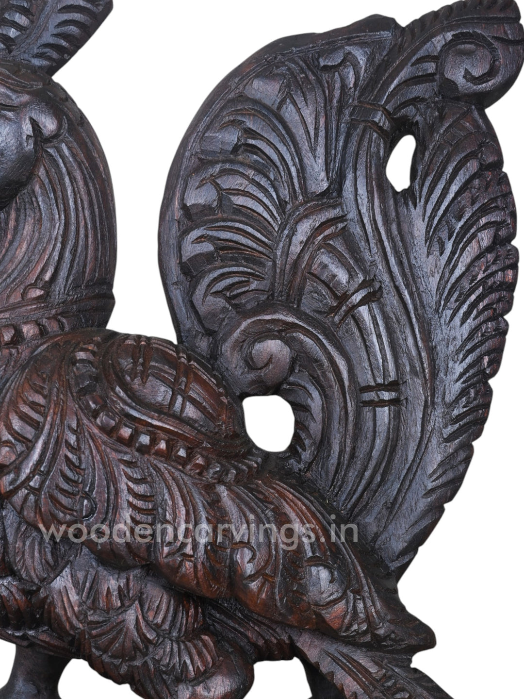 Standing Hamsa Bird Dark Brown Finishing Sculpture 19"