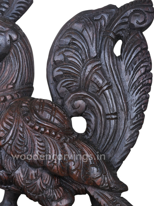 Standing Hamsa Bird Dark Brown Finishing Sculpture 19"