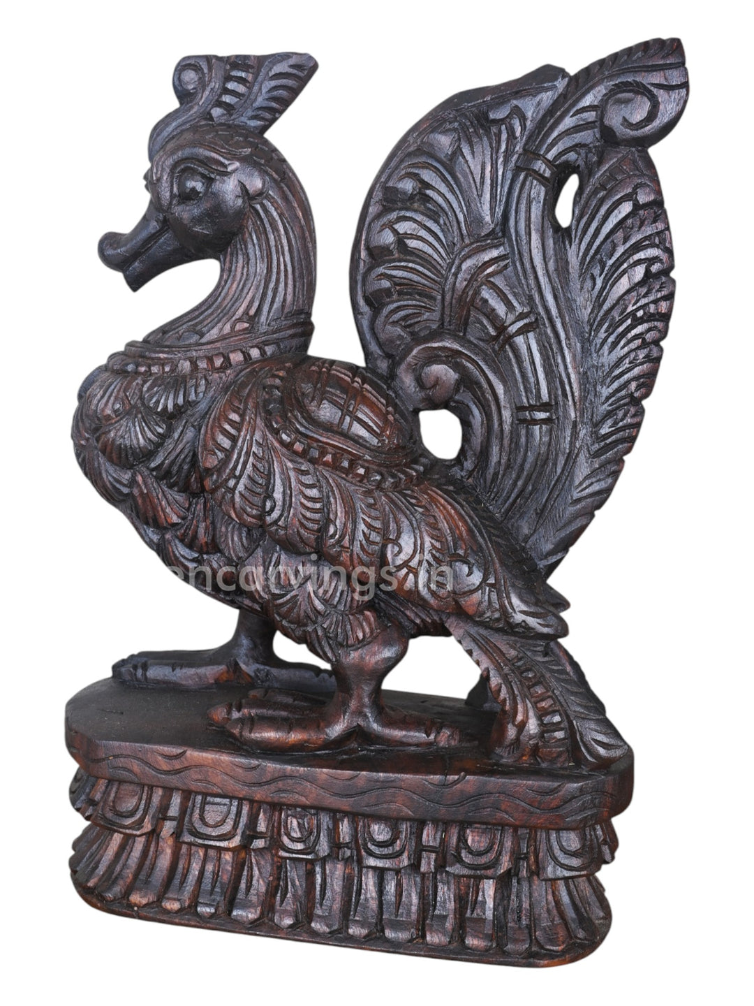 Standing Hamsa Bird Dark Brown Finishing Sculpture 19"