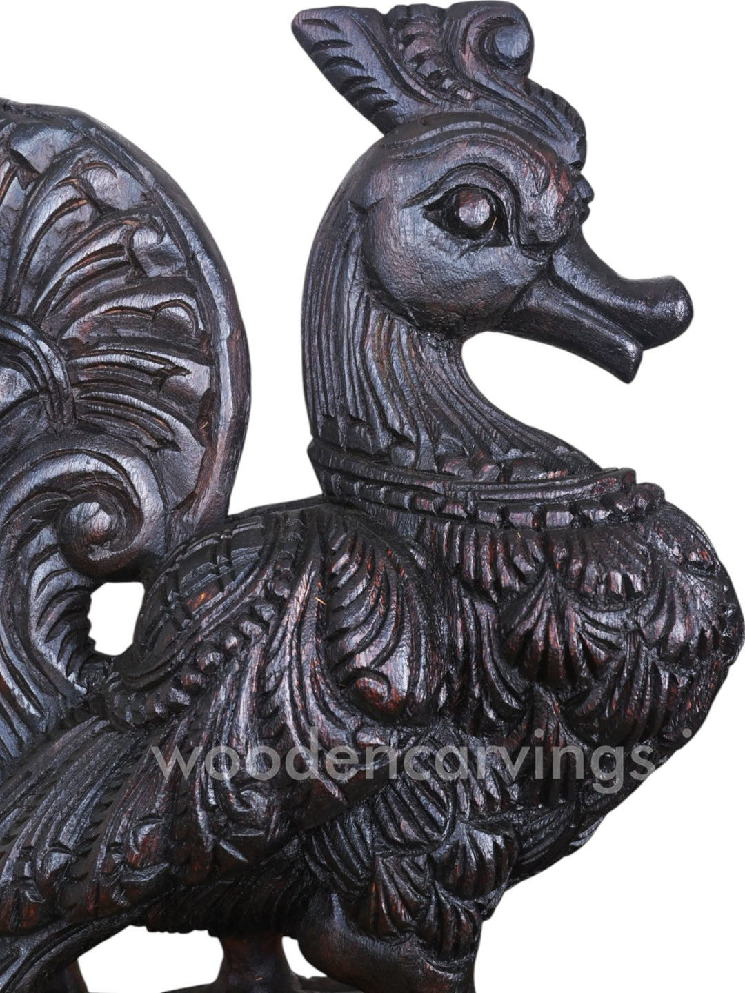 Standing Hamsa Bird Dark Brown Finishing Sculpture 19"