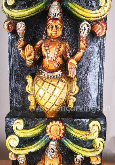 Unique and Elegant Vertical Mahavishnu Dasavatar Wooden Coloured Wall Panel 36"