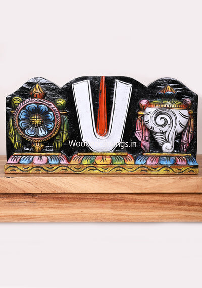 For Entrance and Pooja Room Decoration Lord Balaji Light Weight Multicoloured Wooden Wall Mount 15"