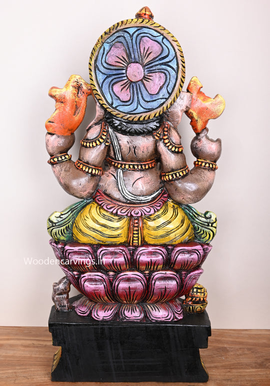 Maha Ganapthy Wooden statue 36"