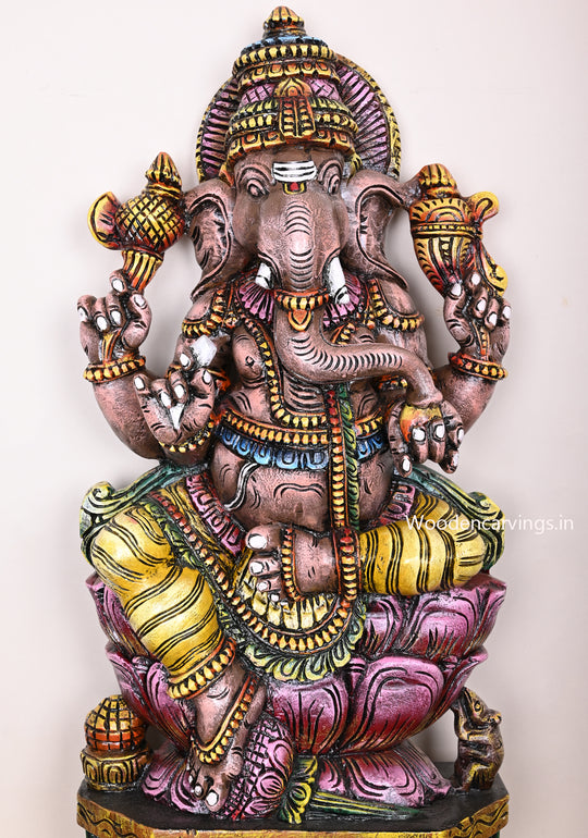 Maha Ganapthy Wooden statue