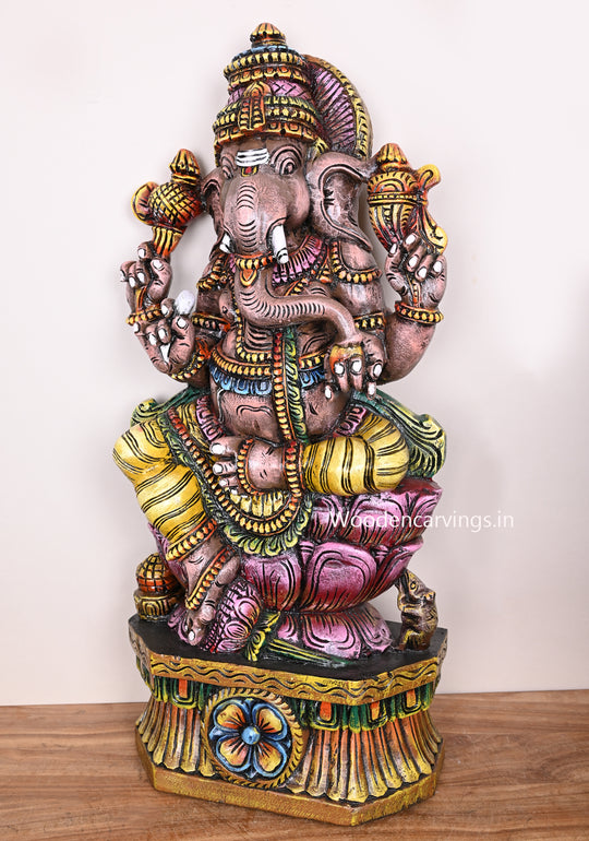 Maha Ganapthy Wooden statue 36"
