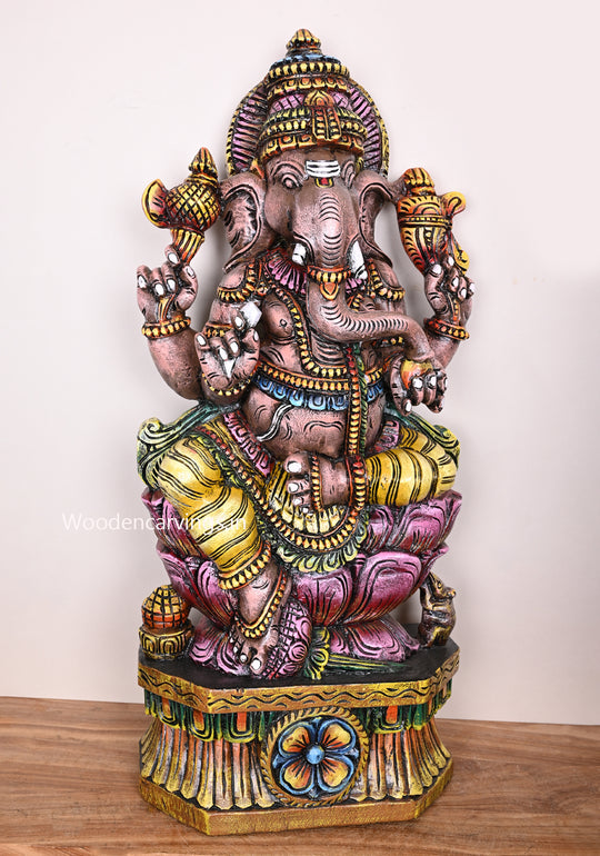 Maha Ganapthy Wooden statue 36"