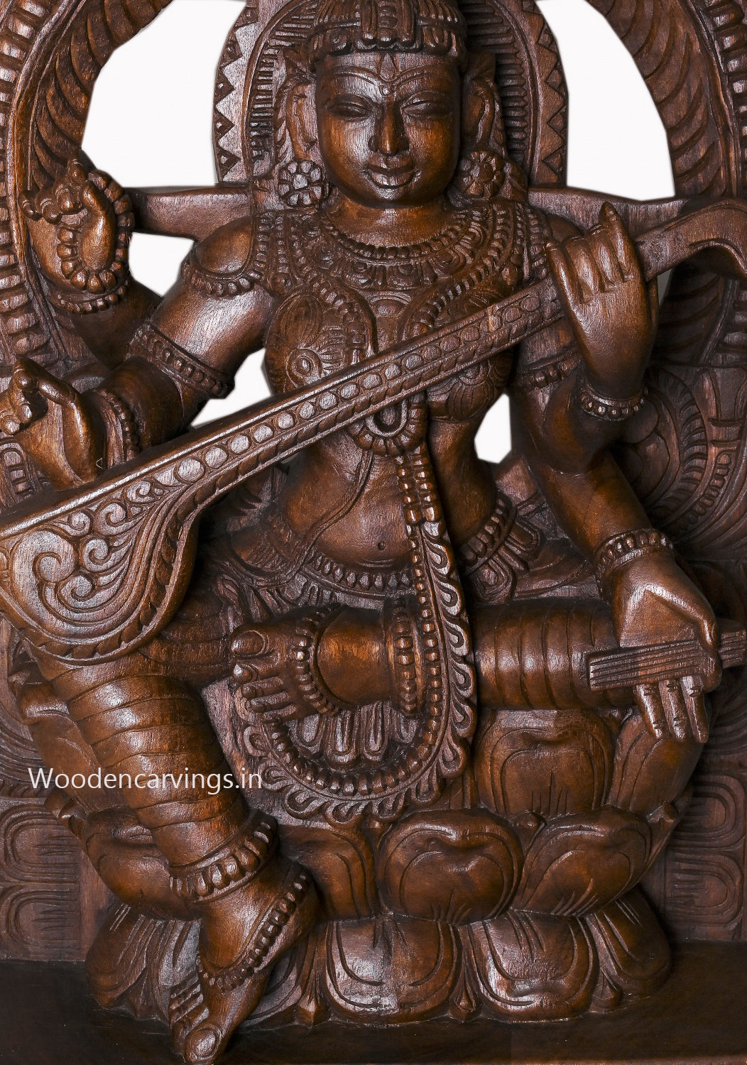 Shree Maha Saraswathi Wooden 35.5"