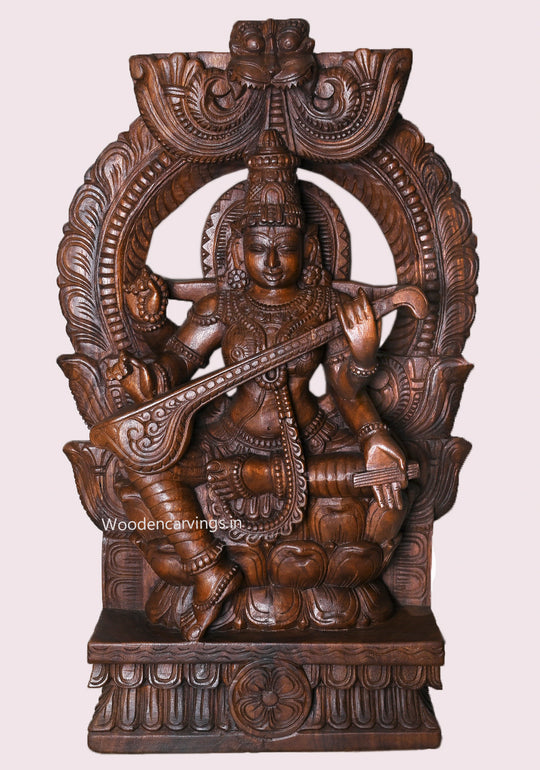 Shree Maha Saraswathi Wooden