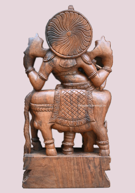 Fluting Shri Gopal Krishna Standing  Wooden Home Decor Sculpture 36"
