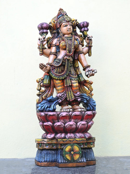 wooden Lakshmi devi statue