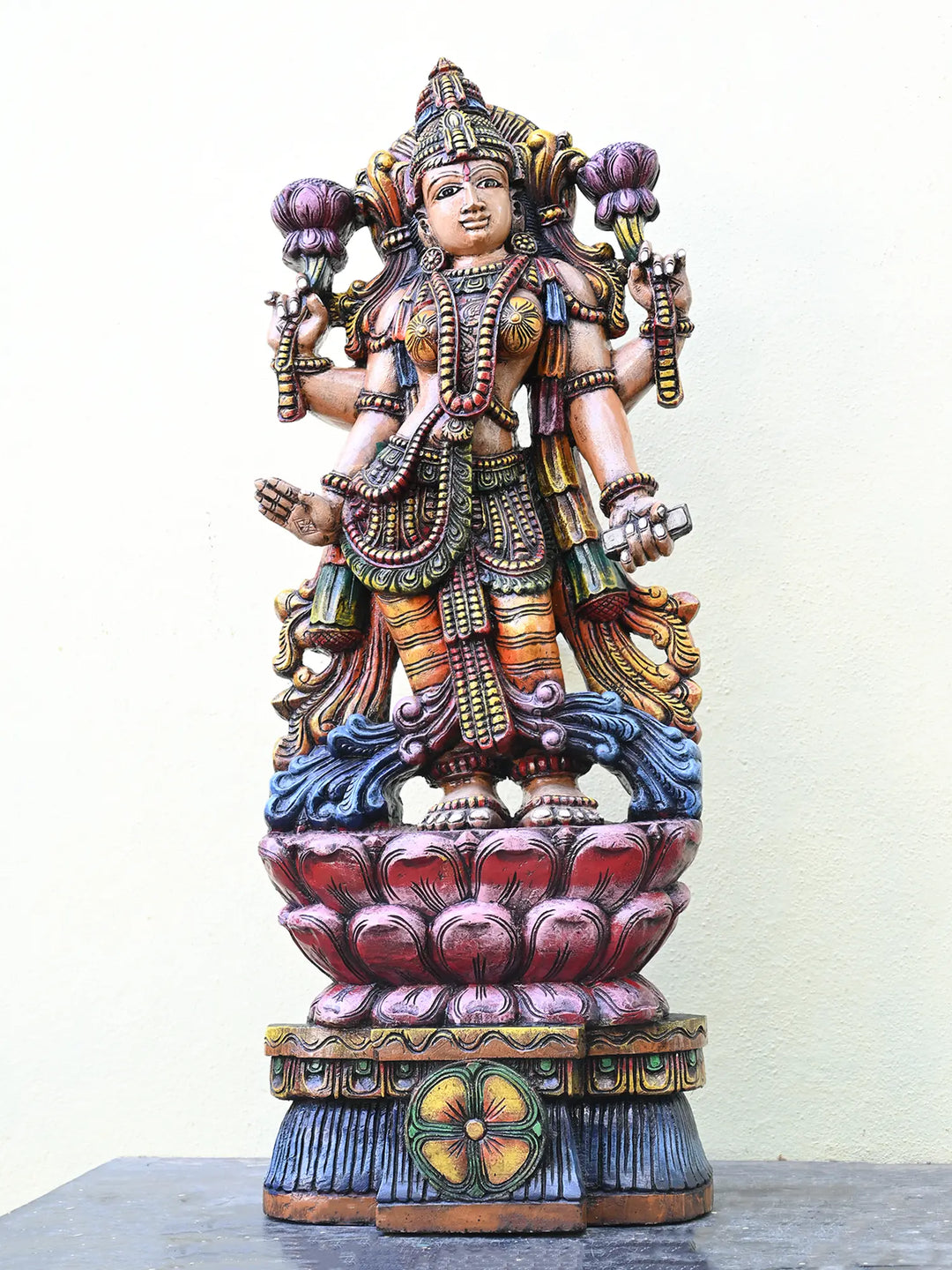 wooden Lakshmi devi statue