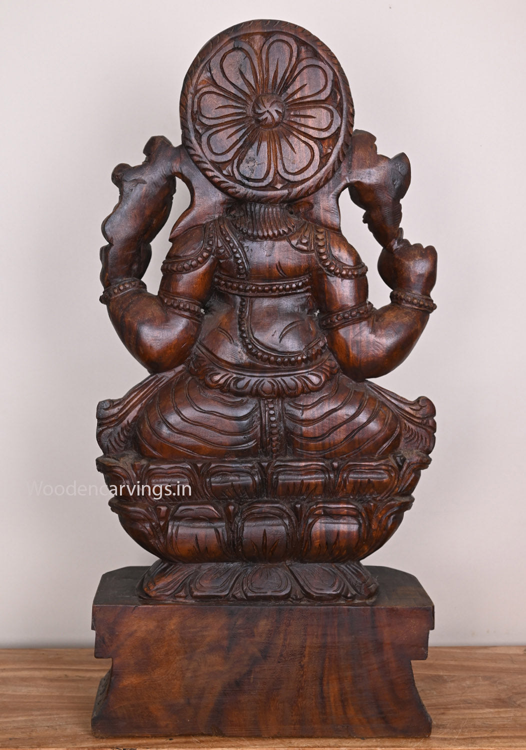 Wooden Ganapathy Vaagai Wood Sculpture 36"