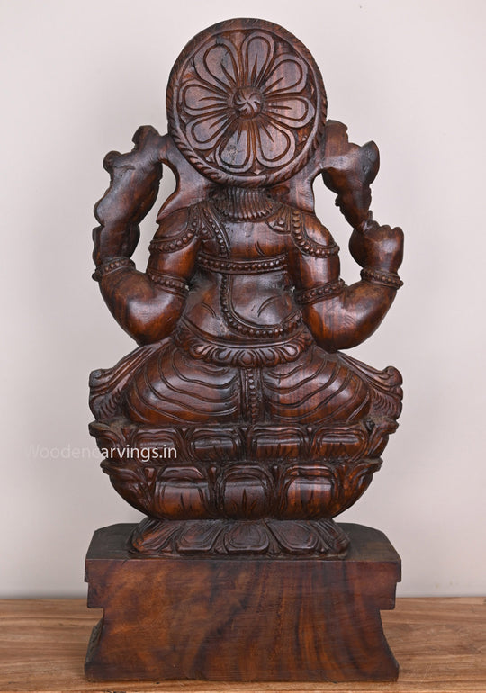 Wooden Ganapathy Vaagai Wood Sculpture 36"