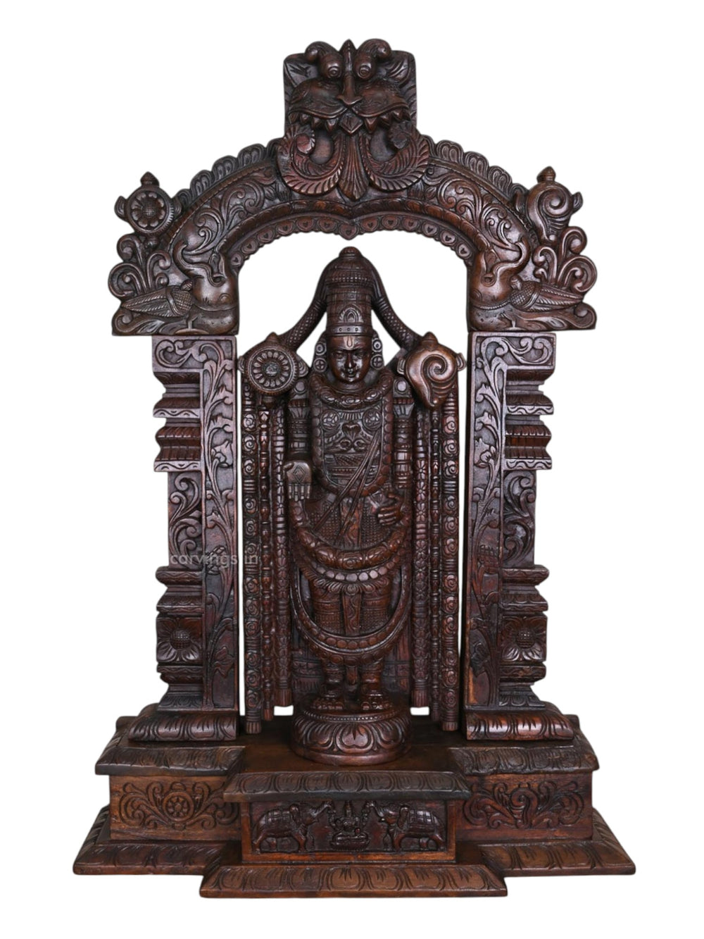 Wooden Balaji Sculpture