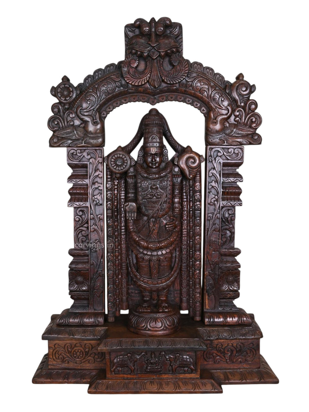 Wooden Balaji Sculpture