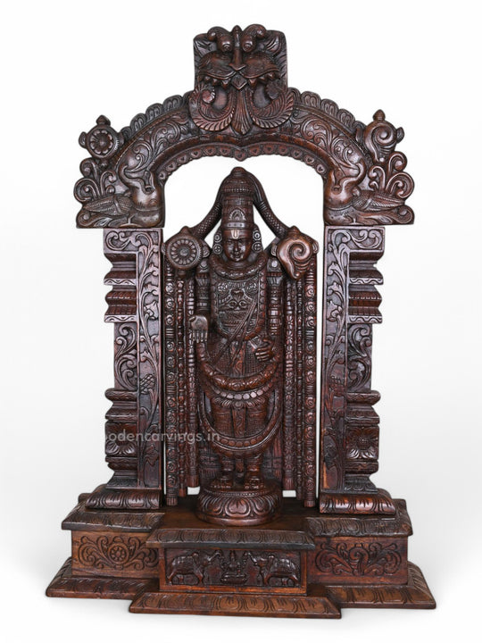 Wooden Balaji Sculpture