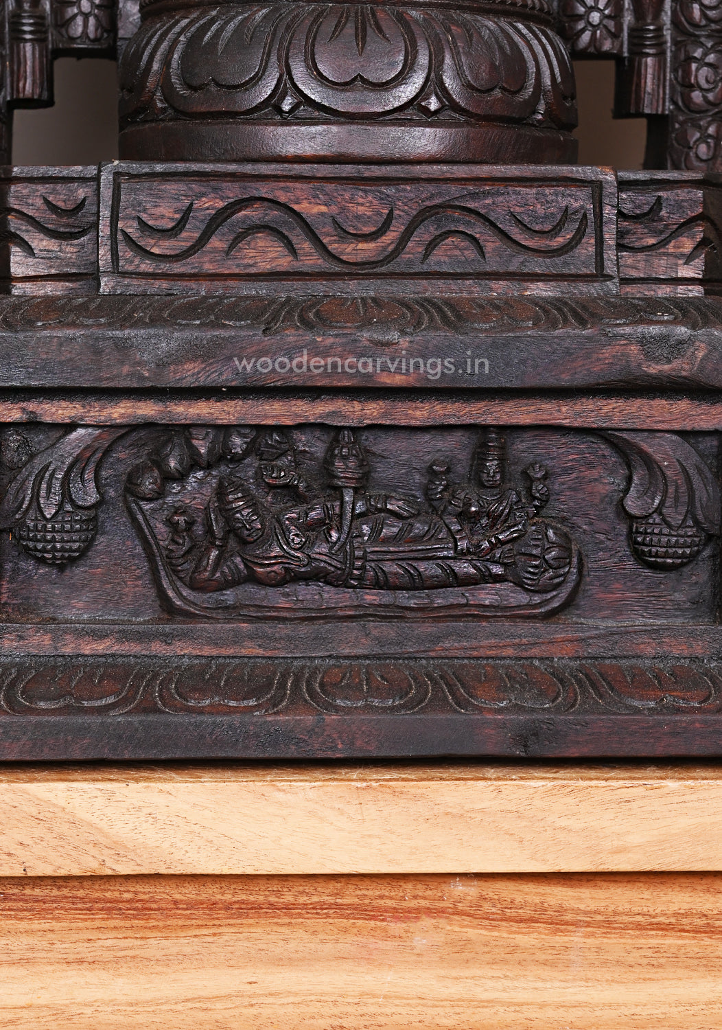 Base, Pillar, With Arch Lord Tirupathy Venkatajalapathy Standing Wooden Auspicious Beautiful Sculpture 43.5"