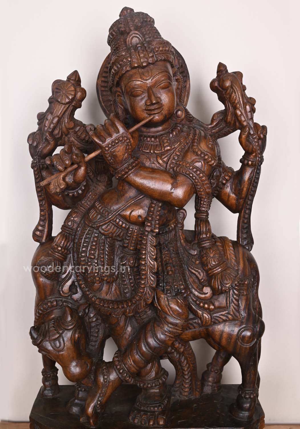 Gopal Krishna Handcrafted wooden 36"