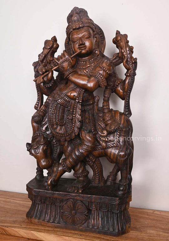 Gopal Krishna Handcrafted wooden 36"