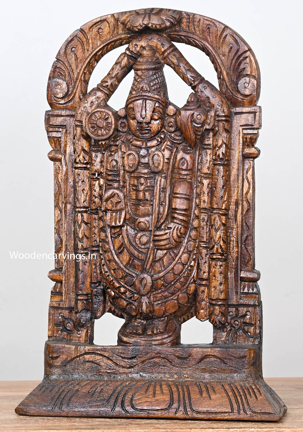 Lord Venkateshwara Balaji Standing Wooden 14.5"