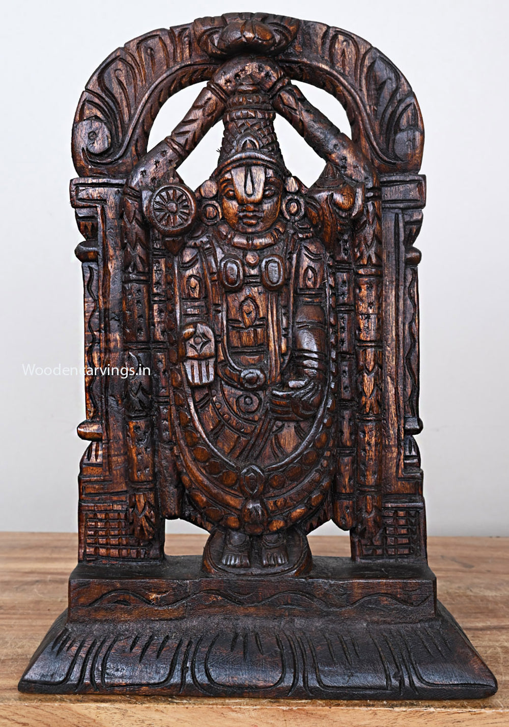 wooden balaji statue